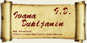 Ivana Dupljanin vizit kartica
